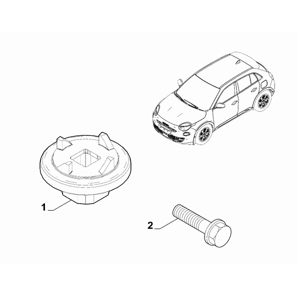FIAT 600 2023-Present Cable Set Fixings Screw