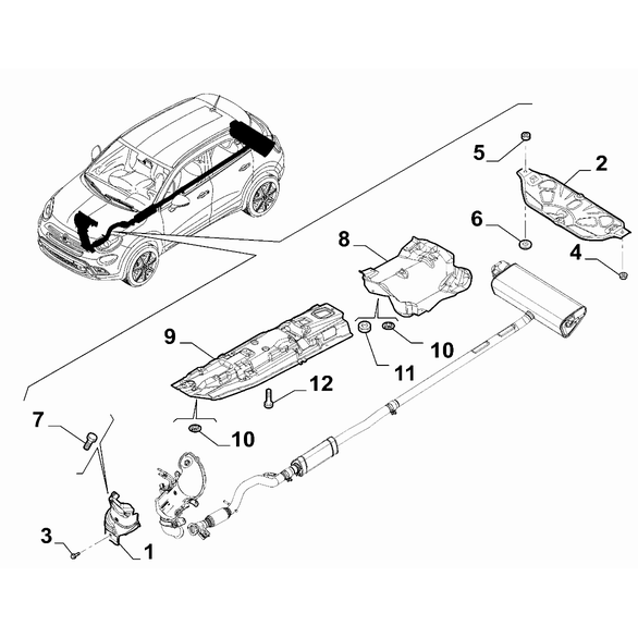 FIAT 500X 2016-Present Exhaust Piping Lock Washer