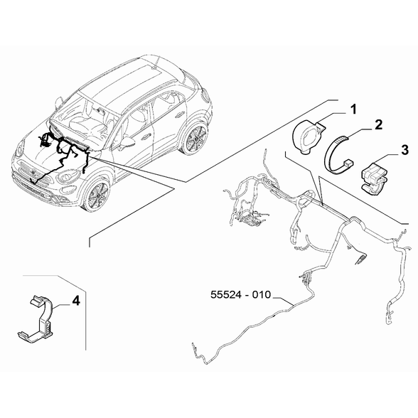 FIAT 500X 2016-Present Cable Set Fixings Clip