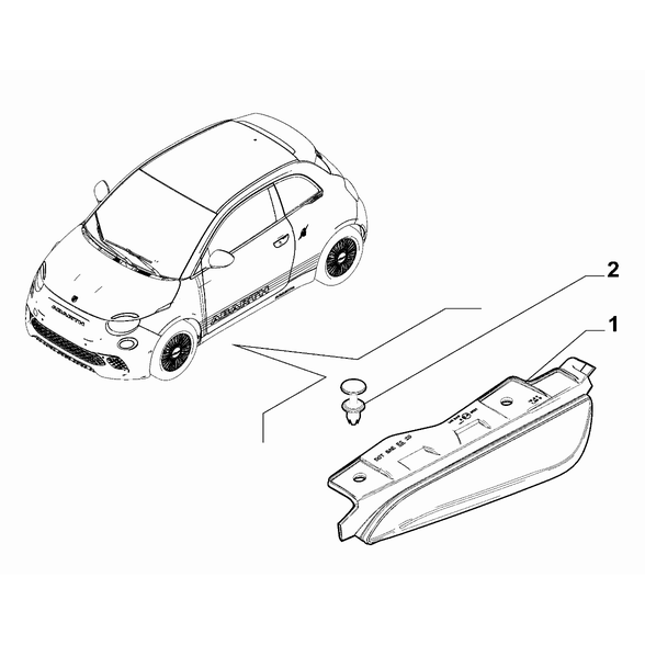 FIAT Abarth 500e 2023-Present Signalling Devices Button