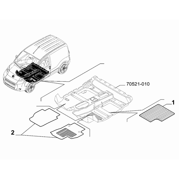 FIAT Fiorino 2022-Present Passenger Side Mat Mat