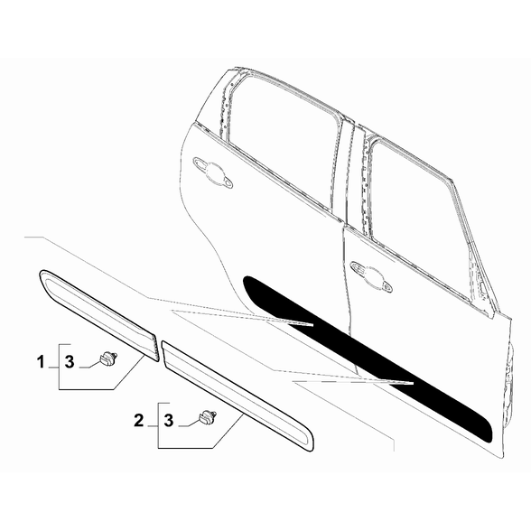 FIAT 500L 2012-2022 Outer Trim Mouldings Clip