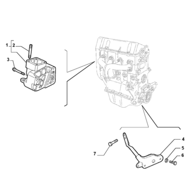 FIAT Doblo 2000-2010 Engine Suspensions Screw