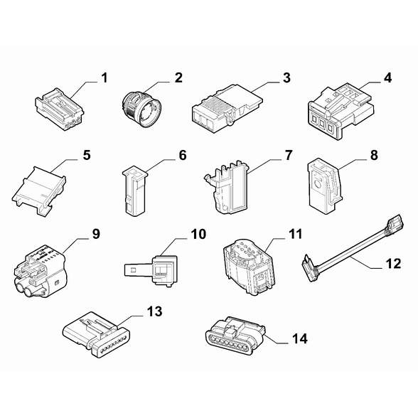 FIAT 500e 2013-Present Cable Assembly Connectors Connector Kit