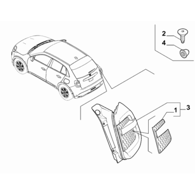FIAT 600 2023-Present Outer Lighting Spacer