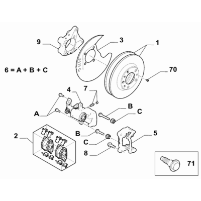 FIAT Doblo 2023-Present Rear Wheel Brakes Bracket