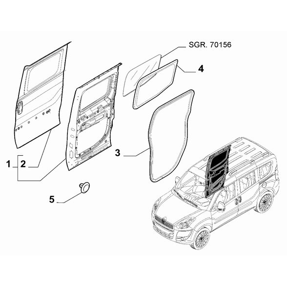 FIAT Doblo 2011-2022 Sliding Doors Seal Gasket