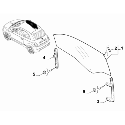 FIAT 500 2007-2016 Side Front Doors Pad