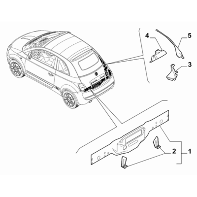 FIAT Abarth 595 2012-Present Bodyshell, Panels (Rear Part) Bracket