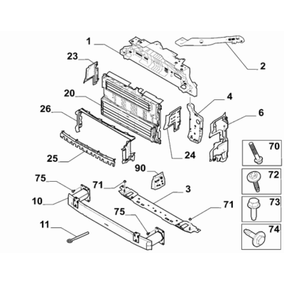 FIAT Doblo 2023-Present Bodyshell,Structure (Front Part) Form