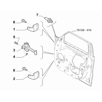 FIAT 500L 2012-2022 Side Front Doors Hinge