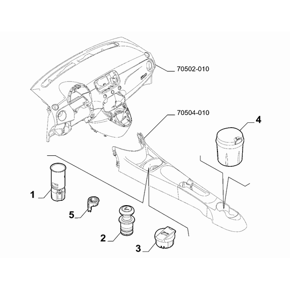 FIAT 500 2016-Present Dashboard (Console) Plug