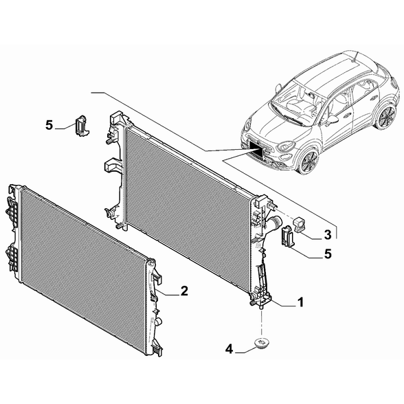 FIAT 500X 2016-Present Radiator And Leads Radiator