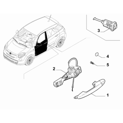 FIAT 500L 2012-2022 Side Front Doors Handle
