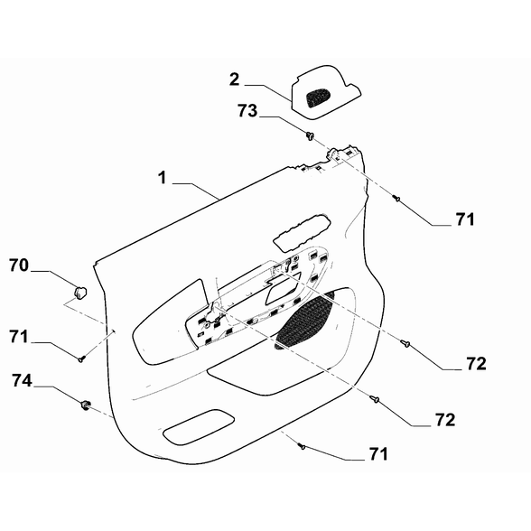 FIAT Doblo 2023-Present Interior Panels For Front Side Doors Clip