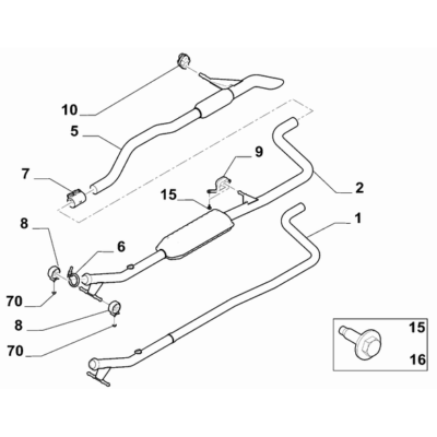 FIAT Doblo 2023-Present Exhaust Piping Screw