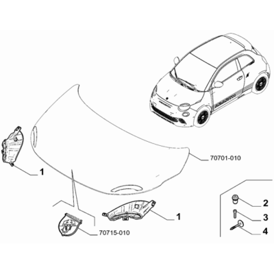 FIAT Abarth 500e 2023-Present Air Filters And Lids Button