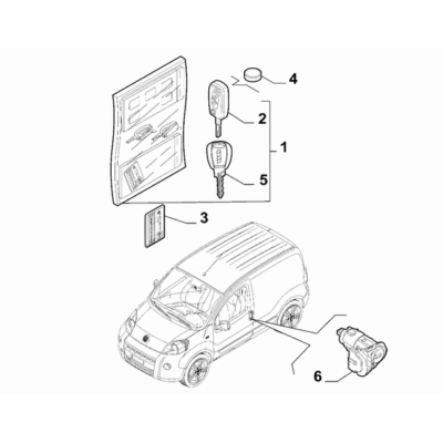 FIAT Fiorino 2022-Present Key Switch Ignition Code Card 2