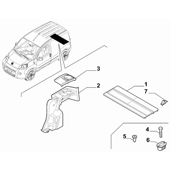 FIAT Fiorino 2022-Present Interior Trim Clip
