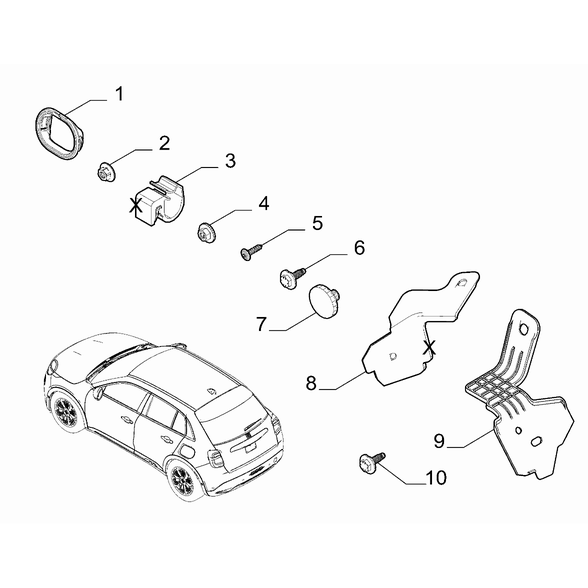 FIAT 600 2023-Present Cable Set Fixings Screw