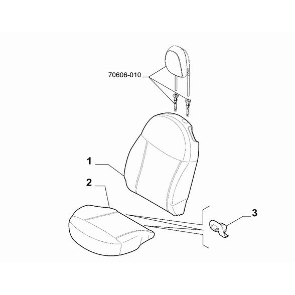 FIAT 500e 2013-Present Front Seats Ornament