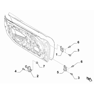 FIAT 124 Spider 2017-2020 Side Front Doors Hinge