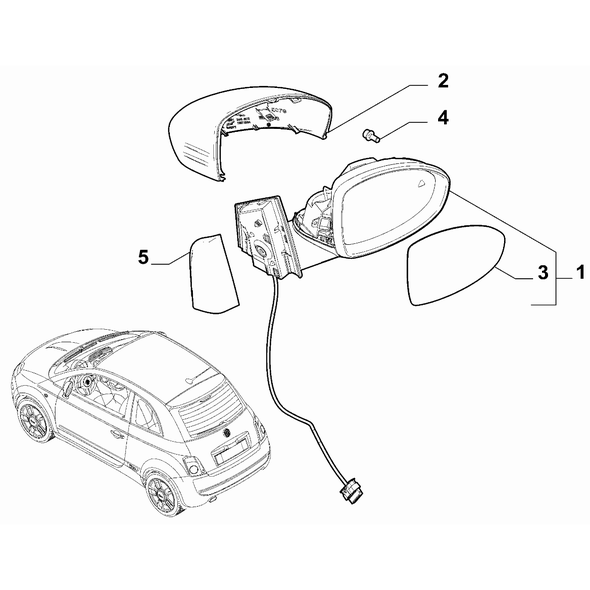 FIAT 500e 2013-Present Rearview Mirrors Cap