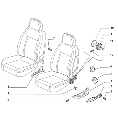 FIAT Fiorino 2007-2021 Front Seats Knob
