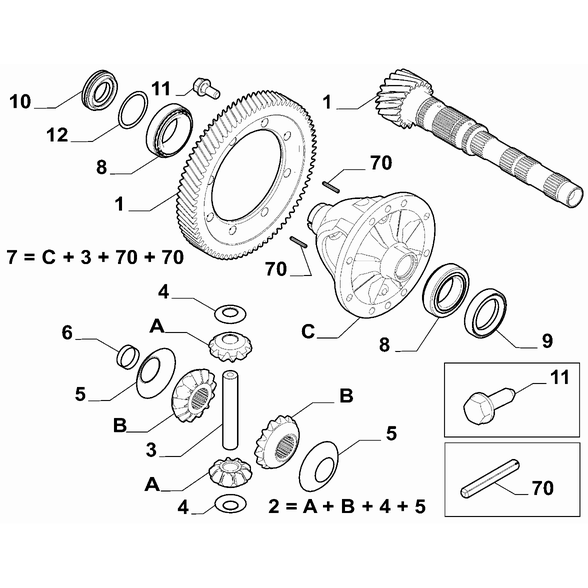 FIAT Doblo 2023-Present Differential Gears Pin