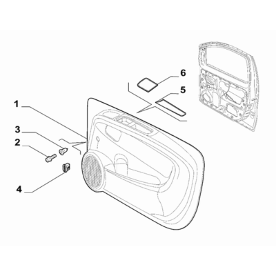 FIAT Fiorino 2007-2021 Interior Panels For Front Side Doors Panel