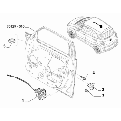 FIAT 500L 2012-2022 Side Front Doors Striker Plate
