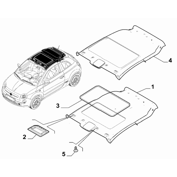 FIAT 500e 2013-Present Interior Trim Button