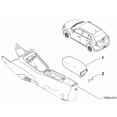 FIAT 600 2023-Present Dashboard (Console) Armrest