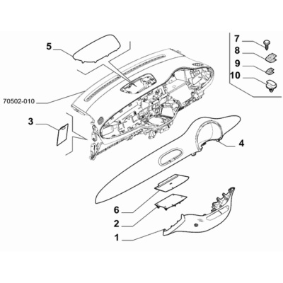 FIAT Abarth 500e 2023-Present Instrument Panel Mat