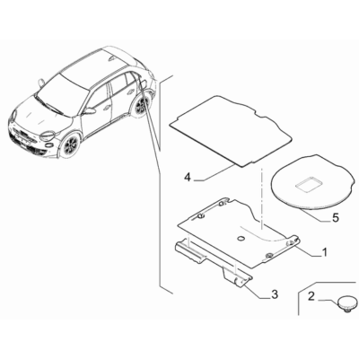 FIAT 600 2023-Present Baggage Compartment Interior Trimming Lining