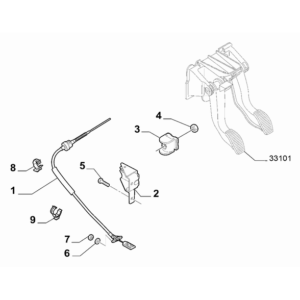 FIAT 500 2016-Present Clutch Release Control Clip