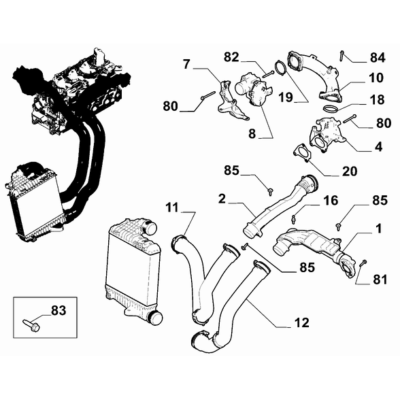FIAT Doblo 2023-Present Heat Exchanger Pipeline Screw