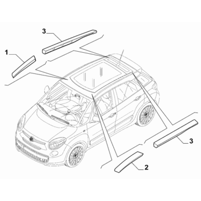 FIAT 500L 2012-2022 Outer Trim Mouldings Moulding