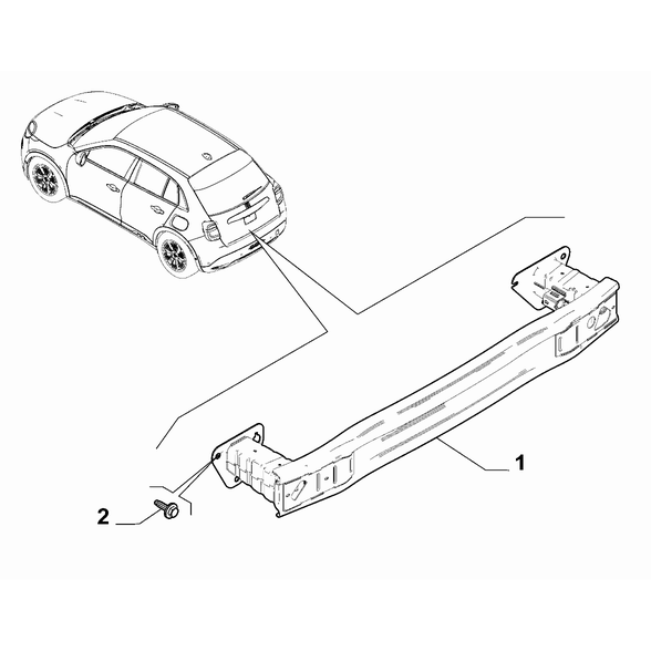 FIAT 600 2023-Present Bodyshell,Structure (Rear Part) Screw