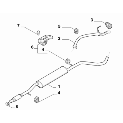 FIAT 500 2016-Present Exhaust Piping Auxiliary Silencer