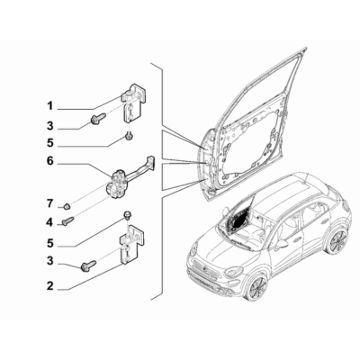 FIAT 500X 2016-Present Side Front Doors Screw