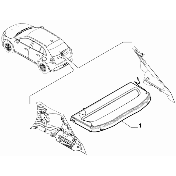 FIAT 600 2023-Present Interior Trim Hat Board