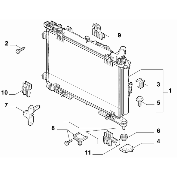 FIAT 500 2016-Present Radiator And Leads Bracket