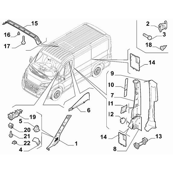FIAT Ducato 2021-Present Interior Trim Nut