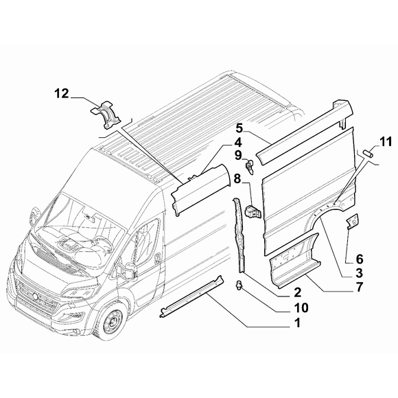 FIAT Ducato 2021-Present Bodyshell, Panels (Rear Part) Pin