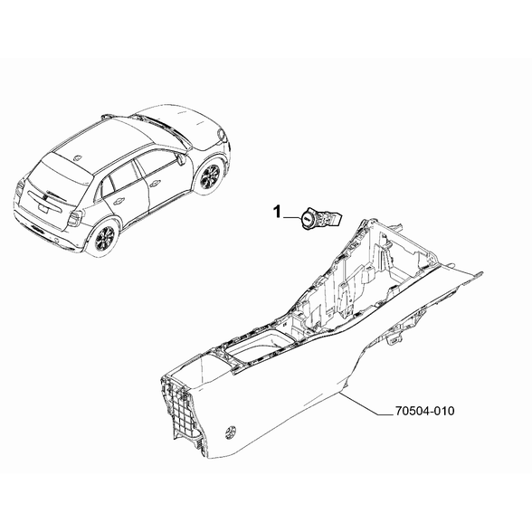 FIAT 600 2023-Present Dashboard (Console) Plug