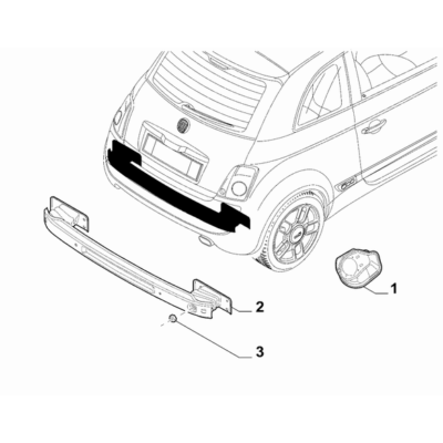 FIAT Abarth 595 2012-Present Bodyshell,Structure (Rear Part) Crossrail
