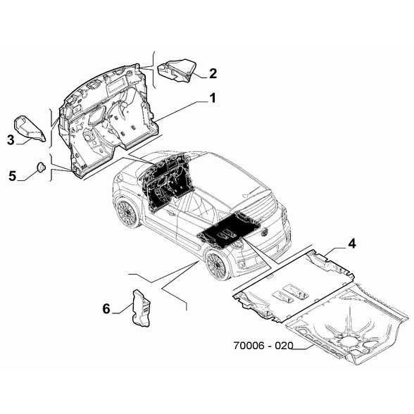 FIAT 500L 2012-2022 Insulation And Padding Button