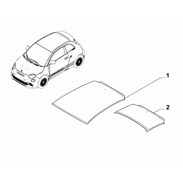 FIAT Abarth 500e 2023-Present Bodyshell, Panels (Central Part) Roof Panel
