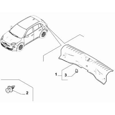 FIAT 600 2023-Present Baggage Compartment Interior Trimming Covering